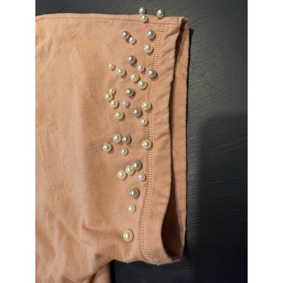 Anthropologie Mustard Seed Two Piece Set Pearl Beading S Crop Top / M Shorts - Picture 5 of 16